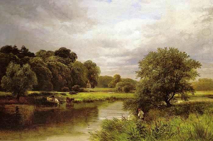 George Turner Fishing on the Trent china oil painting image